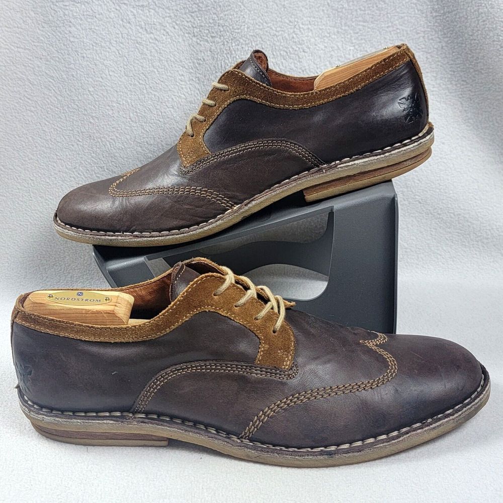 Ryan Rowe Shoes Men's Size 12 Brown Lace Up Casual Preppy Crofton Wingtip Oxford